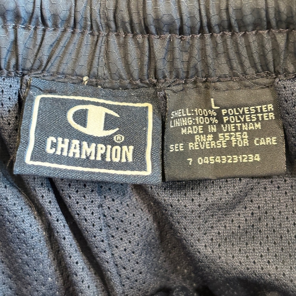 Champion Mens Track Pants Lrg Navy Ripstop Zipper Ankle Hem Windbreaker Gorpcore - Picture 2 of 11